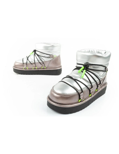 D.franklin buty śniegowce damskie zimowe modne ocieplane botki srebrne