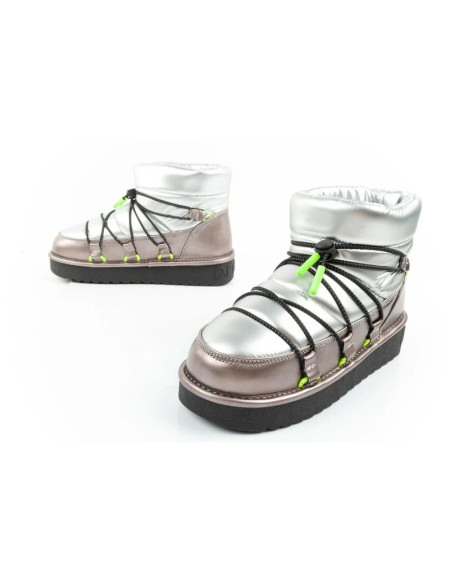 D.franklin buty śniegowce damskie zimowe modne ocieplane botki srebrne