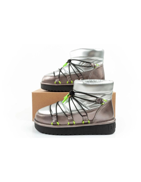 D.franklin buty śniegowce damskie zimowe modne ocieplane botki srebrne