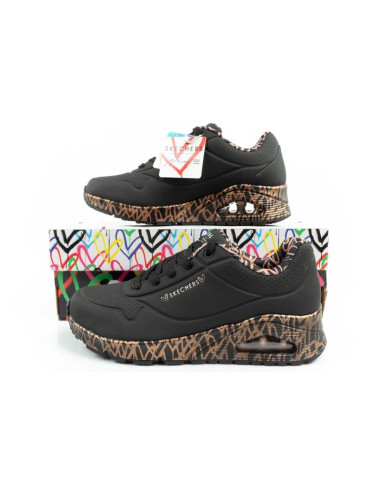 Skechers uno-loving love buty sneakersy sportowe damskie modne czarne