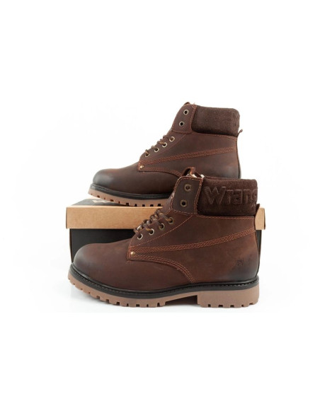 Wrangler arch buty męskie sztyblety trzewiki eleganckie skórzane ciemny brąz