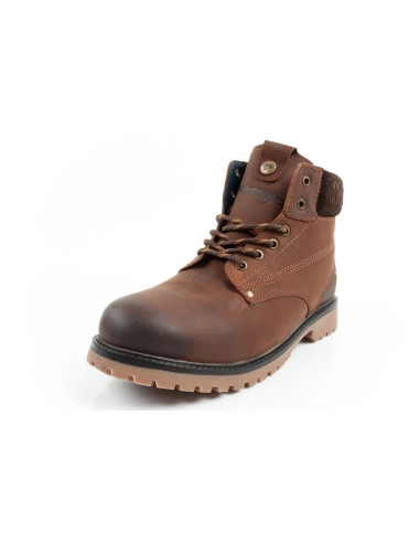 Wrangler arch buty męskie sztyblety trzewiki eleganckie skórzane ciemny brąz