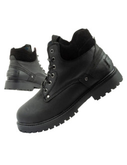 Wrangler yuma buty męskie sztyblety trzewiki eleganckie skórzane czarne