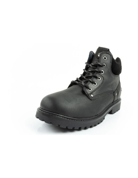 Wrangler yuma buty męskie sztyblety trzewiki eleganckie skórzane czarne