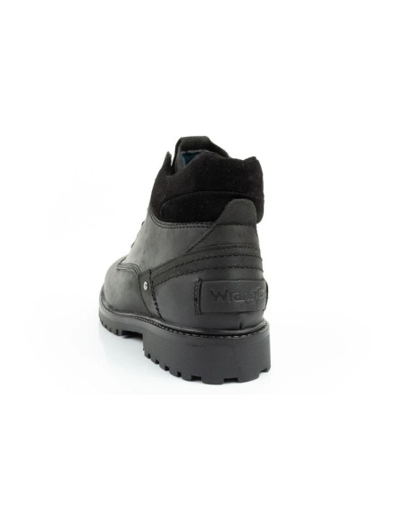 Wrangler yuma buty męskie sztyblety trzewiki eleganckie skórzane czarne