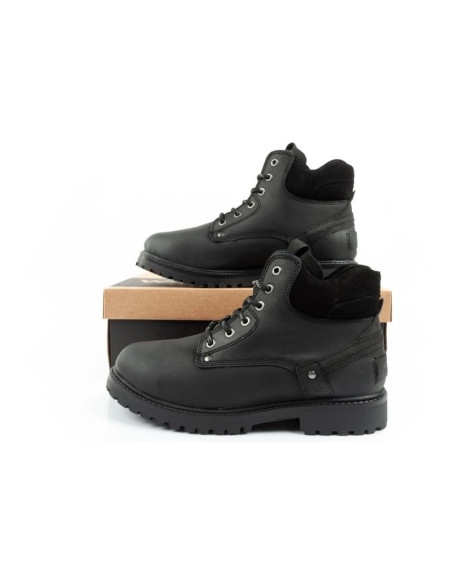 Wrangler yuma buty męskie sztyblety trzewiki eleganckie skórzane czarne