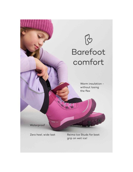Buty zimowe reima reimatec barefoot dla dzieci talvella junior (5400151a-6980)