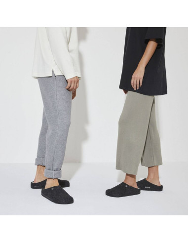 Kapcie damskie/męskie ocieplane birkenstock zermatt anthracite z wełnianego filcu regular szerokie (1015090)