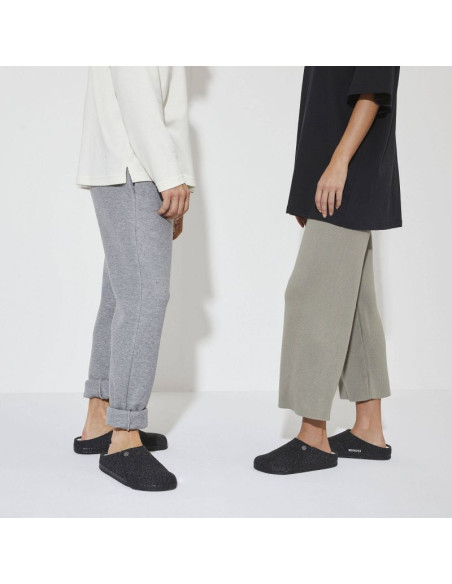 Kapcie damskie/męskie ocieplane birkenstock zermatt anthracite z wełnianego filcu regular szerokie (1015090)