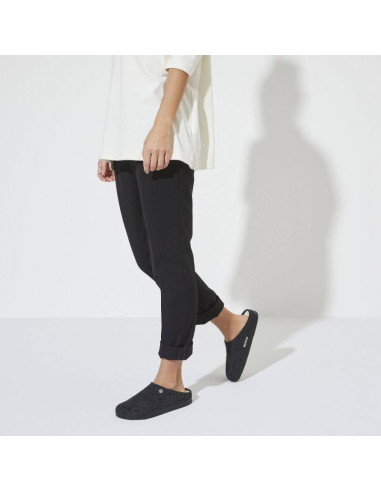 Kapcie damskie/męskie ocieplane birkenstock zermatt anthracite z wełnianego filcu regular szerokie (1015090)