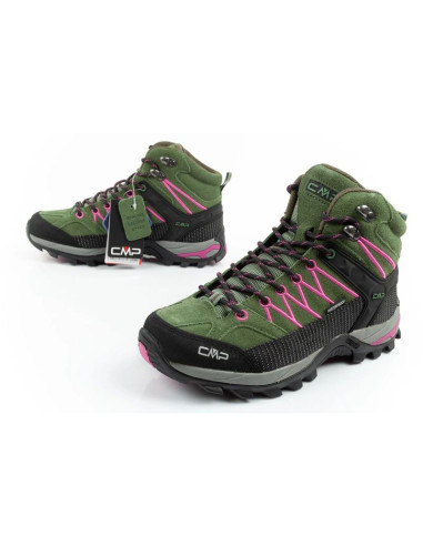 Cmp rigel buty damskie trekkingowe skóra trwałe wodoodporne za kostkę zielone