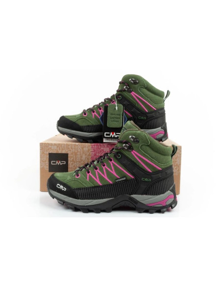 Cmp rigel buty damskie trekkingowe skóra trwałe wodoodporne za kostkę zielone