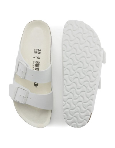 Klapki damskie/męskie birkenstock arizona birko-flor regular na szeroką stopę na lato białe (1019061)