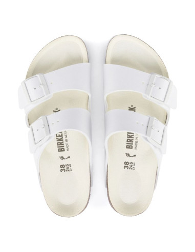 Klapki damskie/męskie birkenstock arizona birko-flor regular na szeroką stopę na lato białe (1019061)