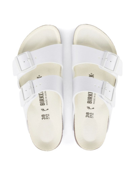 Klapki damskie/męskie birkenstock arizona birko-flor regular na szeroką stopę na lato białe (1019061)