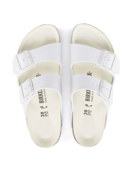 Klapki damskie/męskie birkenstock arizona birko-flor regular na szeroką stopę na lato białe (1019061)