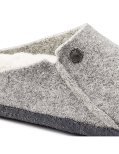 Kapcie męskie/damskie ocieplane birkenstock zermatt light gray z wełnianego filcu regular szerokie (1015092)