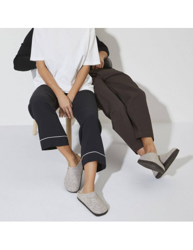 Kapcie męskie/damskie ocieplane birkenstock zermatt light gray z wełnianego filcu regular szerokie (1015092)