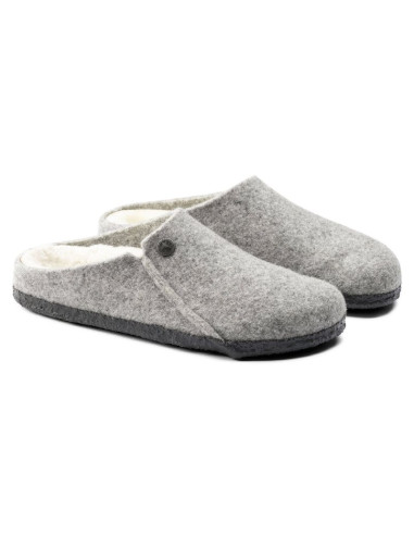 Kapcie męskie/damskie ocieplane birkenstock zermatt light gray z wełnianego filcu regular szerokie (1015092)