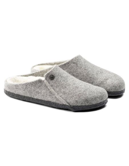 Kapcie męskie/damskie ocieplane birkenstock zermatt light gray z wełnianego filcu regular szerokie (1015092)