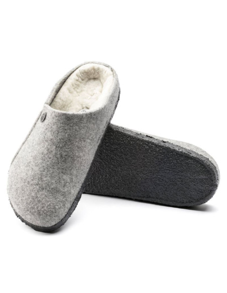 Kapcie męskie/damskie ocieplane birkenstock zermatt light gray z wełnianego filcu regular szerokie (1015092)