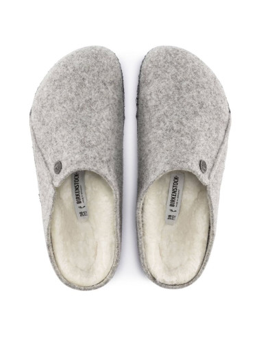 Kapcie męskie/damskie ocieplane birkenstock zermatt light gray z wełnianego filcu regular szerokie (1015092)