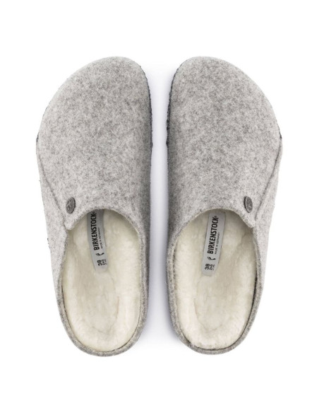 Kapcie męskie/damskie ocieplane birkenstock zermatt light gray z wełnianego filcu regular szerokie (1015092)