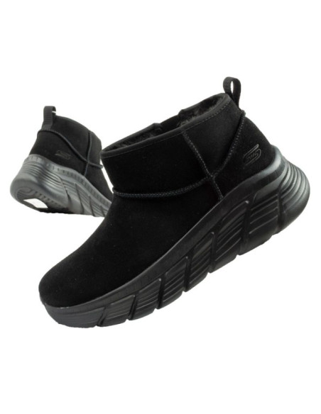 Skechers buty zimowe damskie botki za kostkę ocieplane skórzane