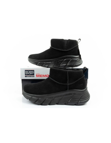 Skechers buty zimowe damskie botki za kostkę ocieplane skórzane