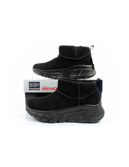 Skechers buty zimowe damskie botki za kostkę ocieplane skórzane