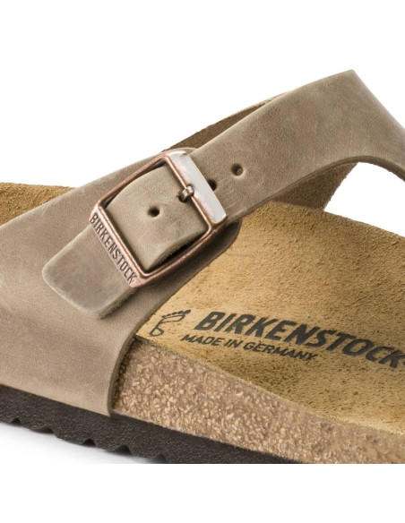 Japonki damskie birkenstock gizeh oiled leather tabacco brown narrow wąskie (0943813)