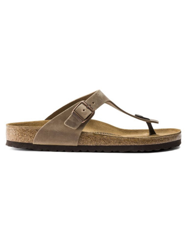 Japonki damskie birkenstock gizeh oiled leather tabacco brown narrow wąskie (0943813)