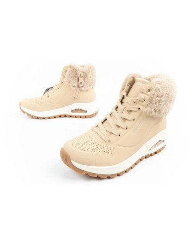 Skechers uno rugged buty sportowe damskie botki ocieplane zimowe brązowe