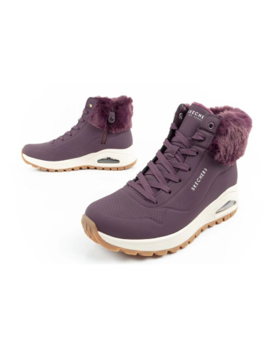 Skechers uno rugged buty sportowe damskie botki ocieplane zimowe fioletowe