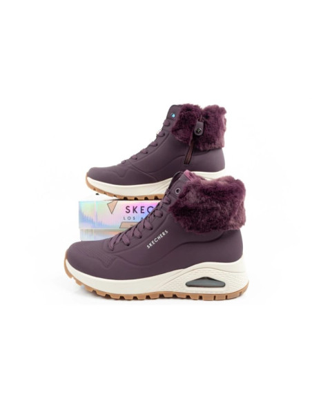 Skechers uno rugged buty sportowe damskie botki ocieplane zimowe fioletowe