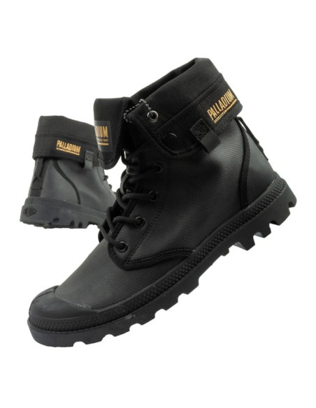 Palladium buty sportowe damskie baggy coated trampki za kostkę modne czarne