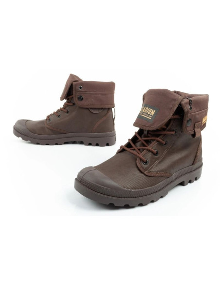 Palladium buty sportowe męskie baggy coated trampki za kostkę modne ciemny brąz