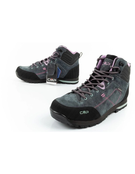 Cmp alcor buty damskie trekkingowe skóra trwałe wodoodporne za kostkę szare