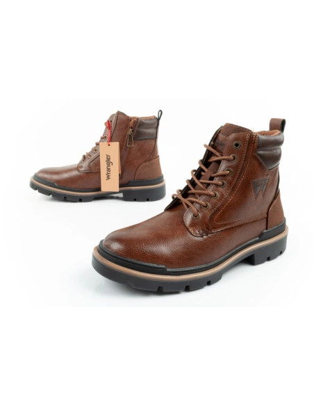 Wrangler nevada buty męskie sztyblety trzewiki eleganckie modne sznurowane brązowe