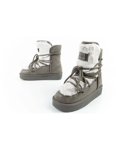 D.franklin buty śniegowce damskie zimowe modne futerko ocieplane szare