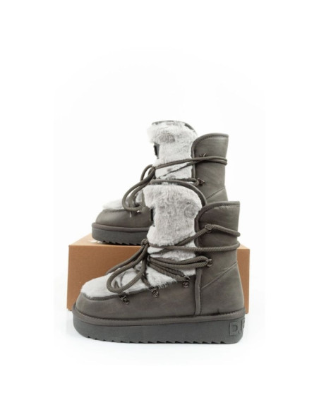 D.franklin buty śniegowce damskie zimowe modne futerko ocieplane szare