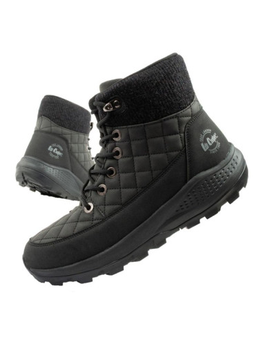 Lee cooper buty sportowe damskie zimowe trekkingowe ocieplane czarne skóra ekologiczna