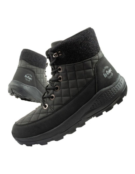 Lee cooper buty sportowe damskie zimowe trekkingowe ocieplane czarne skóra ekologiczna