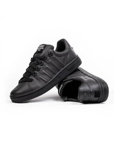 Sneakersy męskie k-swiss lozan ii tenisówki skóra naturalna czarne (07943-904-m)