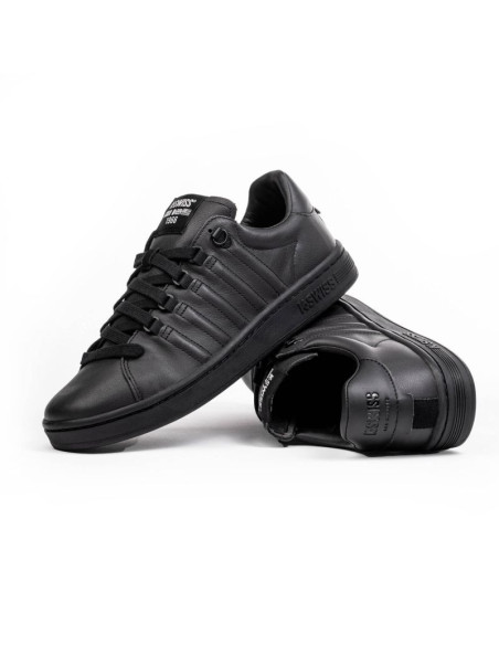 Sneakersy męskie k-swiss lozan ii tenisówki skóra naturalna czarne (07943-904-m)