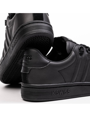 Sneakersy męskie k-swiss lozan ii tenisówki skóra naturalna czarne (07943-904-m)
