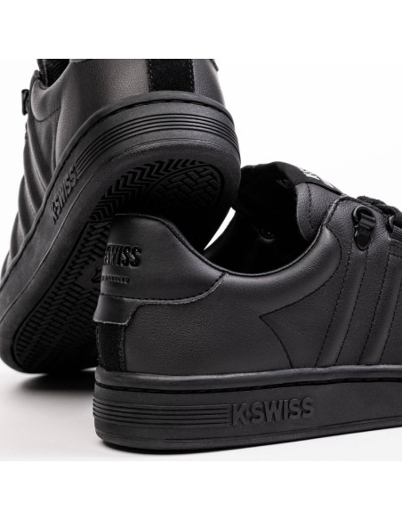 Sneakersy męskie k-swiss lozan ii tenisówki skóra naturalna czarne (07943-904-m)