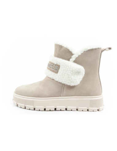 Lee cooper buty damskie botki zimowe modne kożuszek ocieplane skóra beżowe