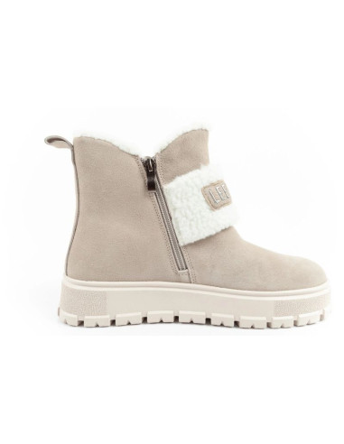 Lee cooper buty damskie botki zimowe modne kożuszek ocieplane skóra beżowe