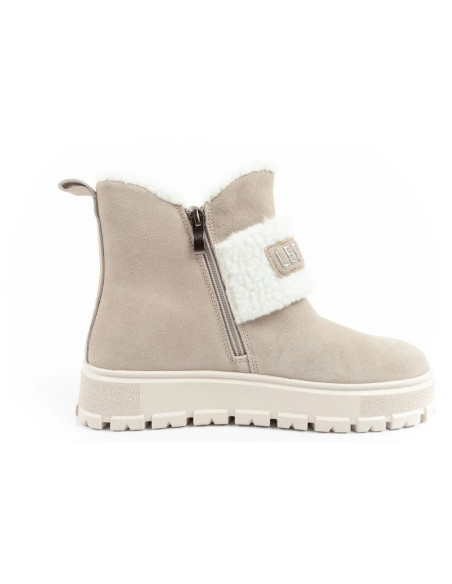 Lee cooper buty damskie botki zimowe modne kożuszek ocieplane skóra beżowe